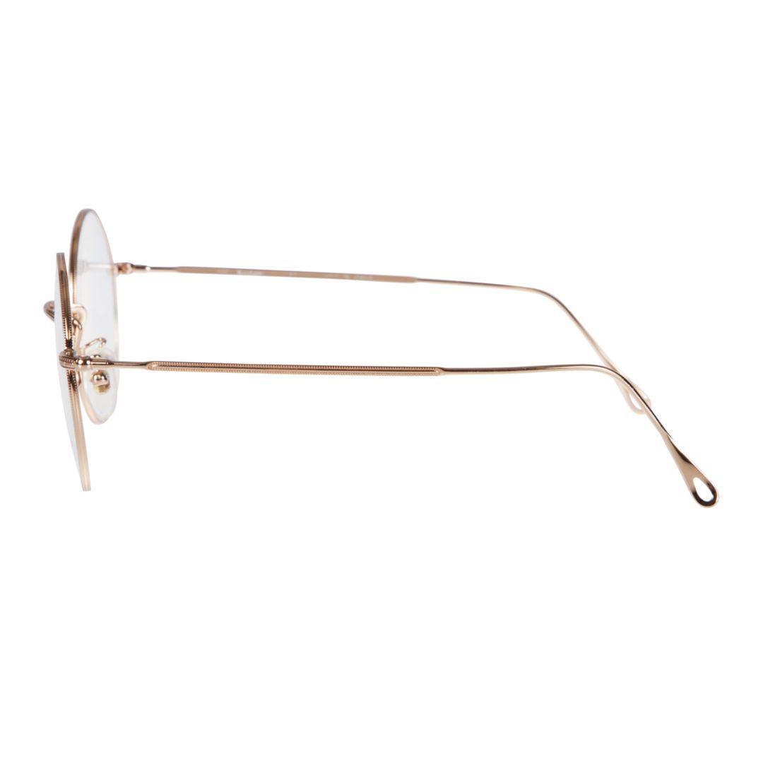Lucio Delicate Gold Metal Round Frame Eyeglasses