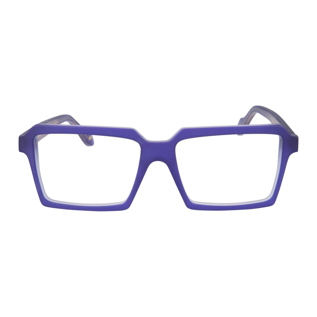 Disko Light Bold Rectangular Sunglasses with Translucent Purple Finish