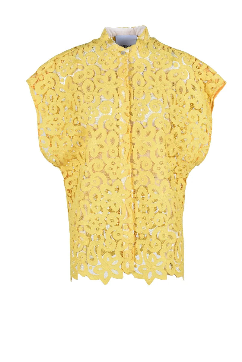 Korean Lace Shirt - Yellow