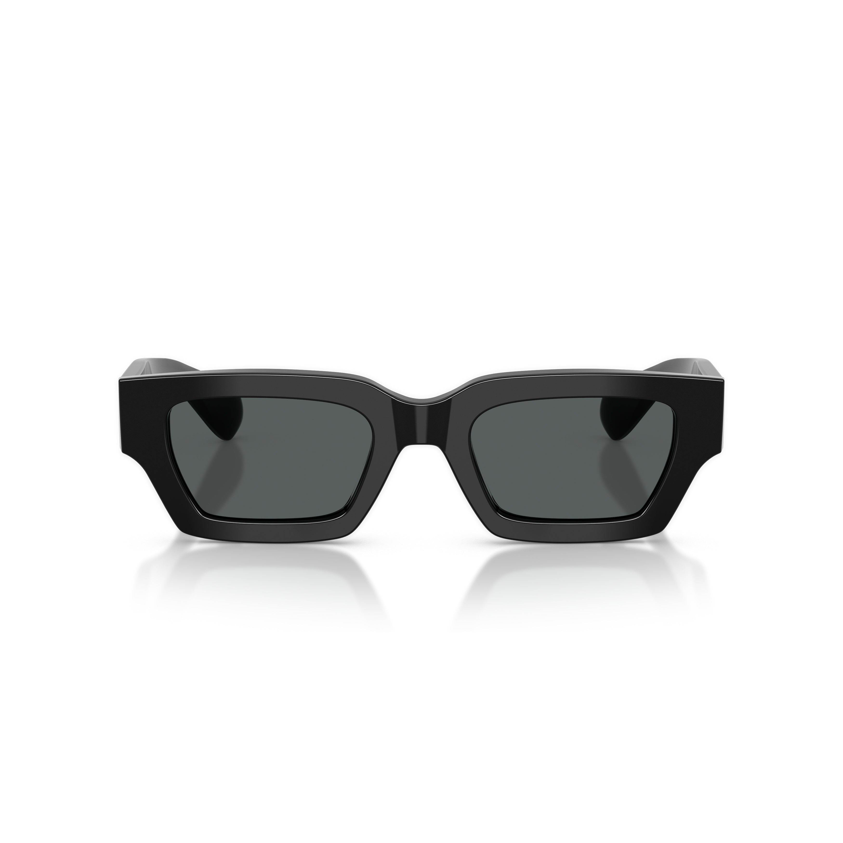 Rectangular Black Acetate Sunglasses With Wide Arms