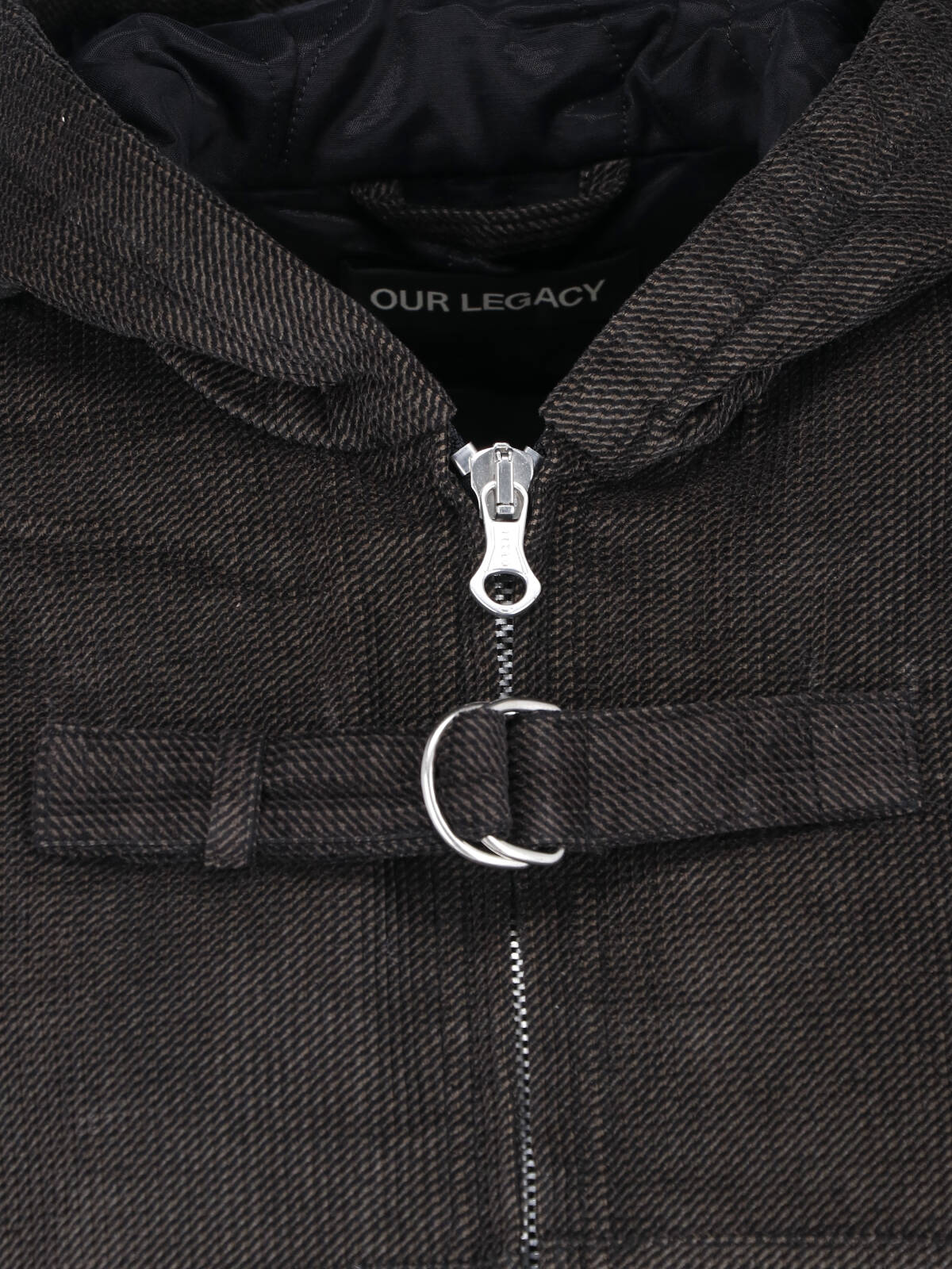 Black Cropped Textured Hooded Jacket