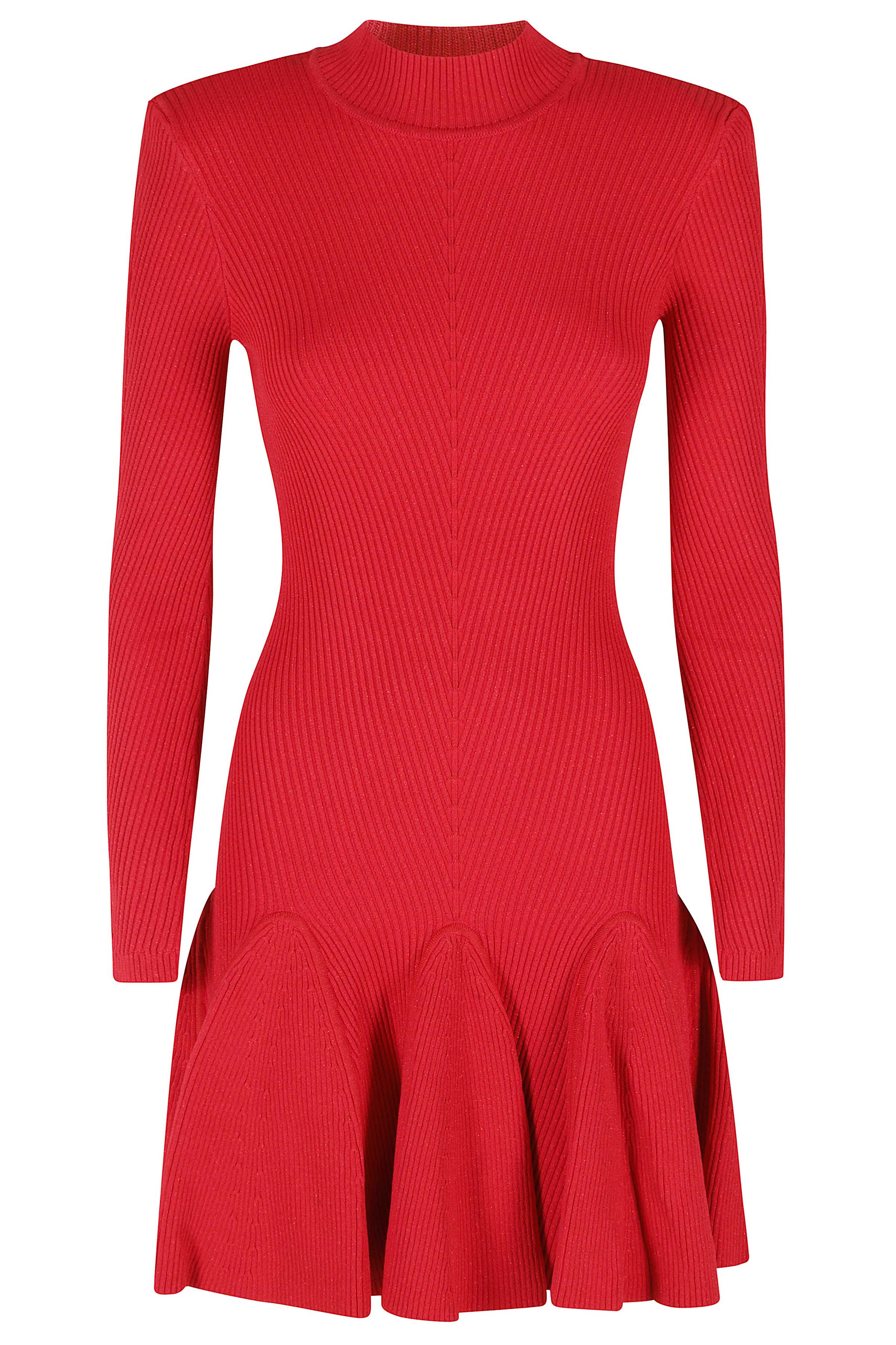 High Neck Mini Dress with Flared Skirt
