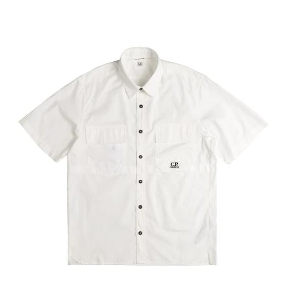Short-Sleeved Shirt With Classic Collar And Button-Down Front