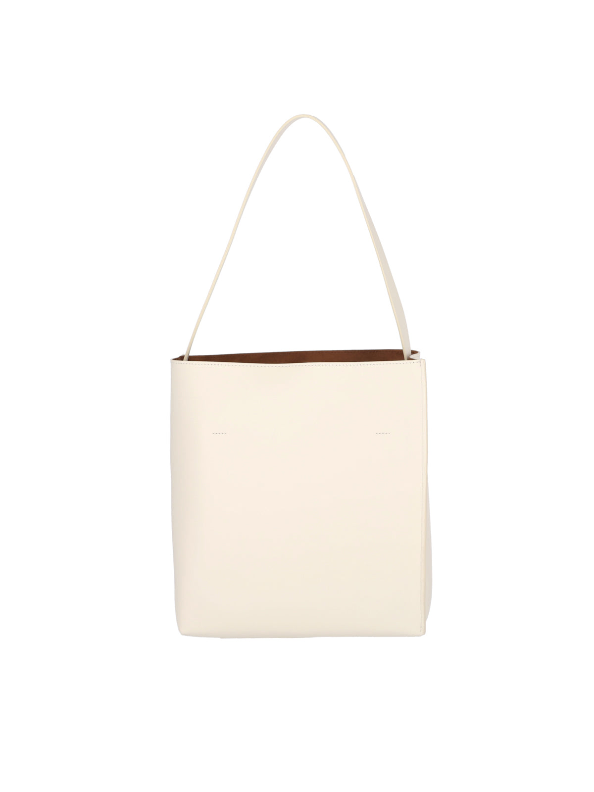 Structured Handbag With Bold Lettering And Minimalist Design