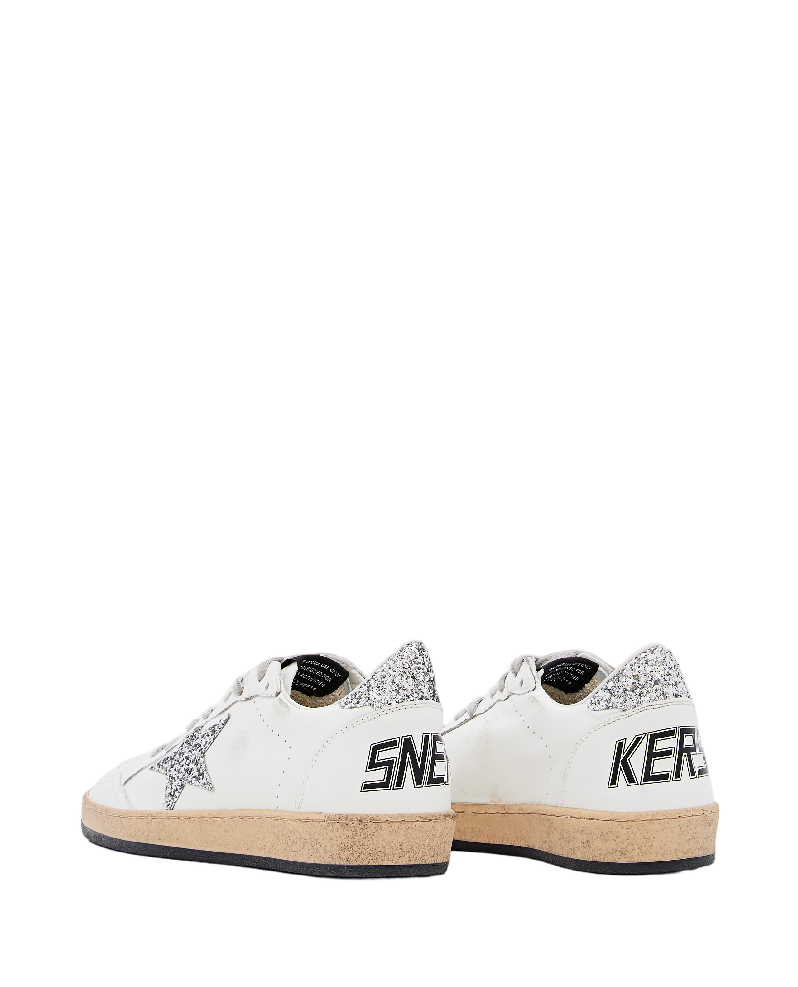 Ballstar Leather And Glitter Sneakers