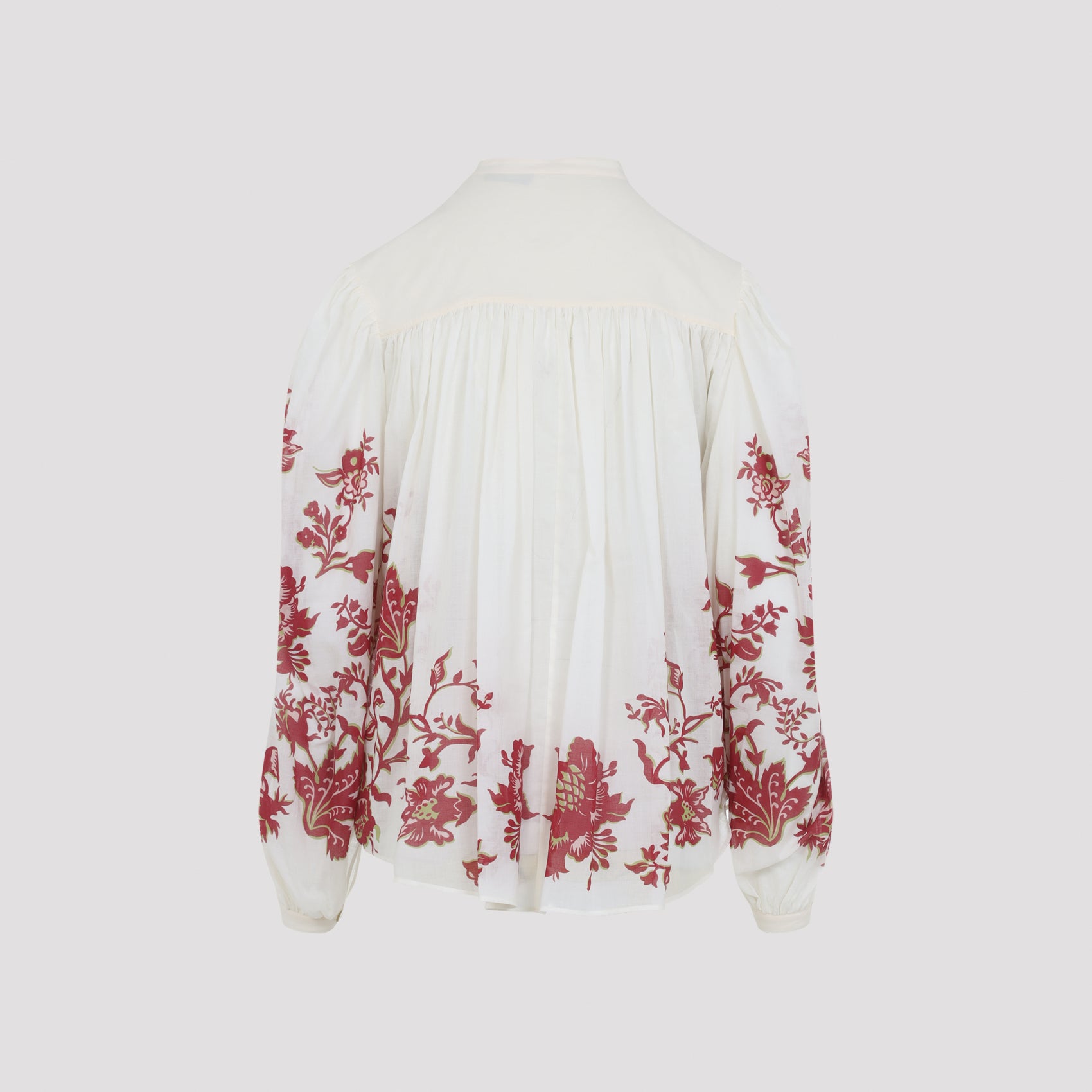 Elevated White Cotton Shirt With Floral Accents