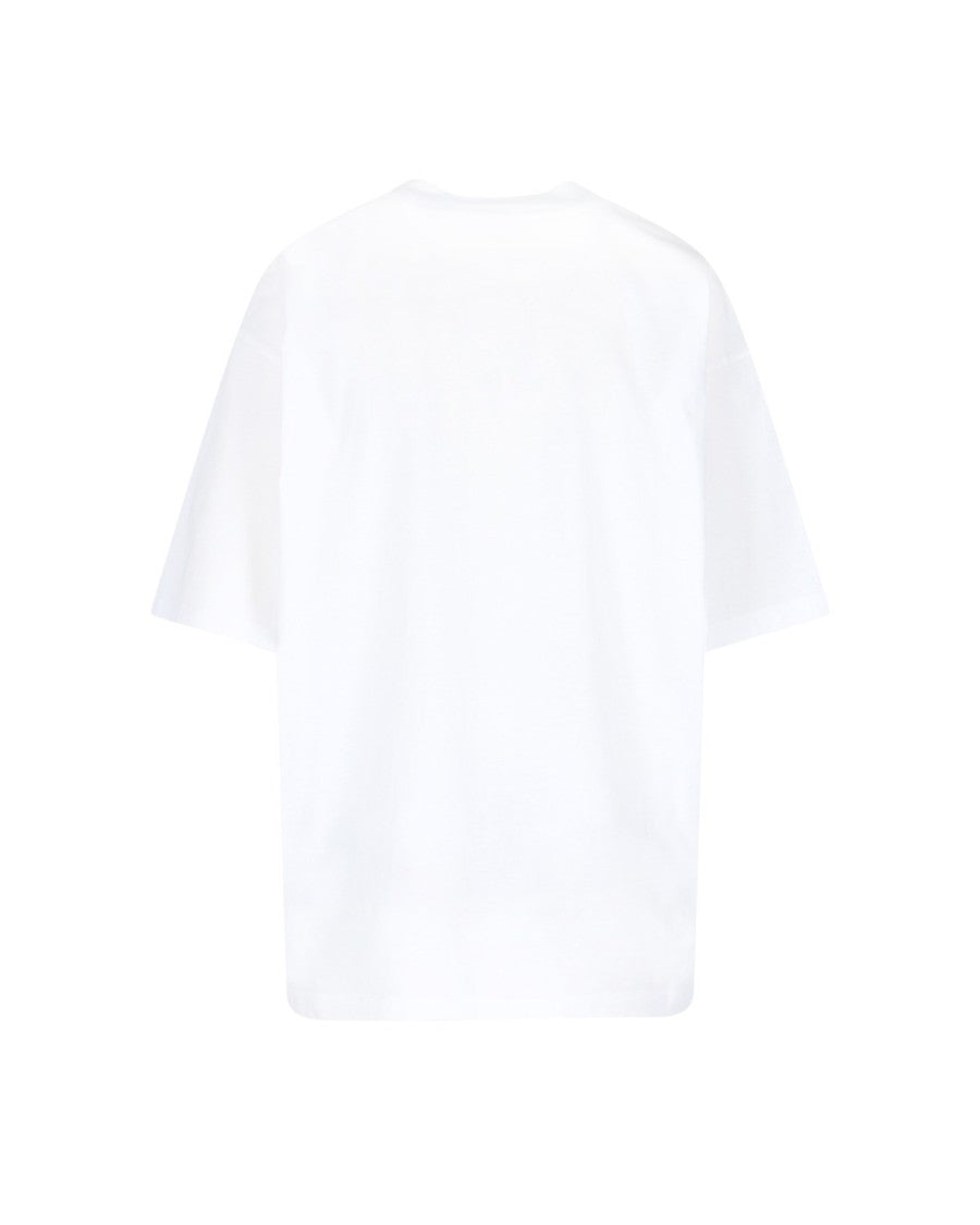 White Cotton T-Shirt With Tulip Print