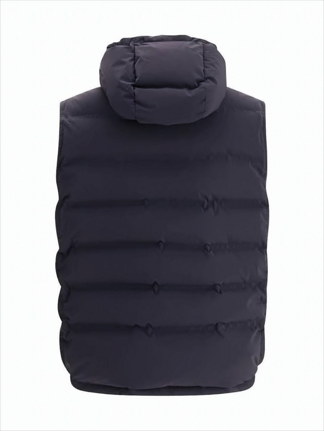 Padded Black Vest with High Collar