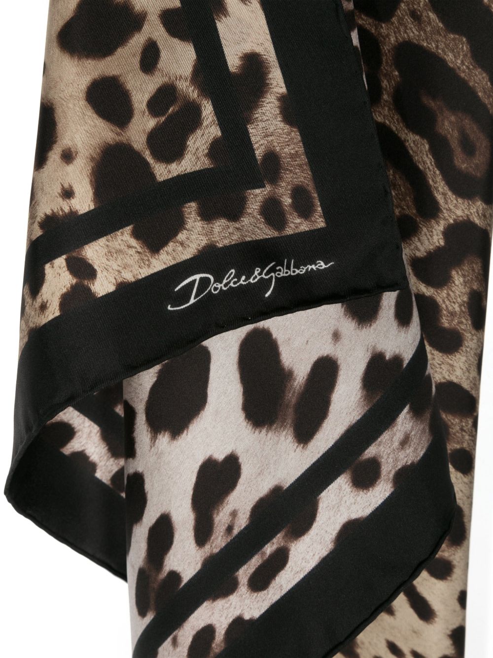 Rectangular Leopard Print Silk Scarf