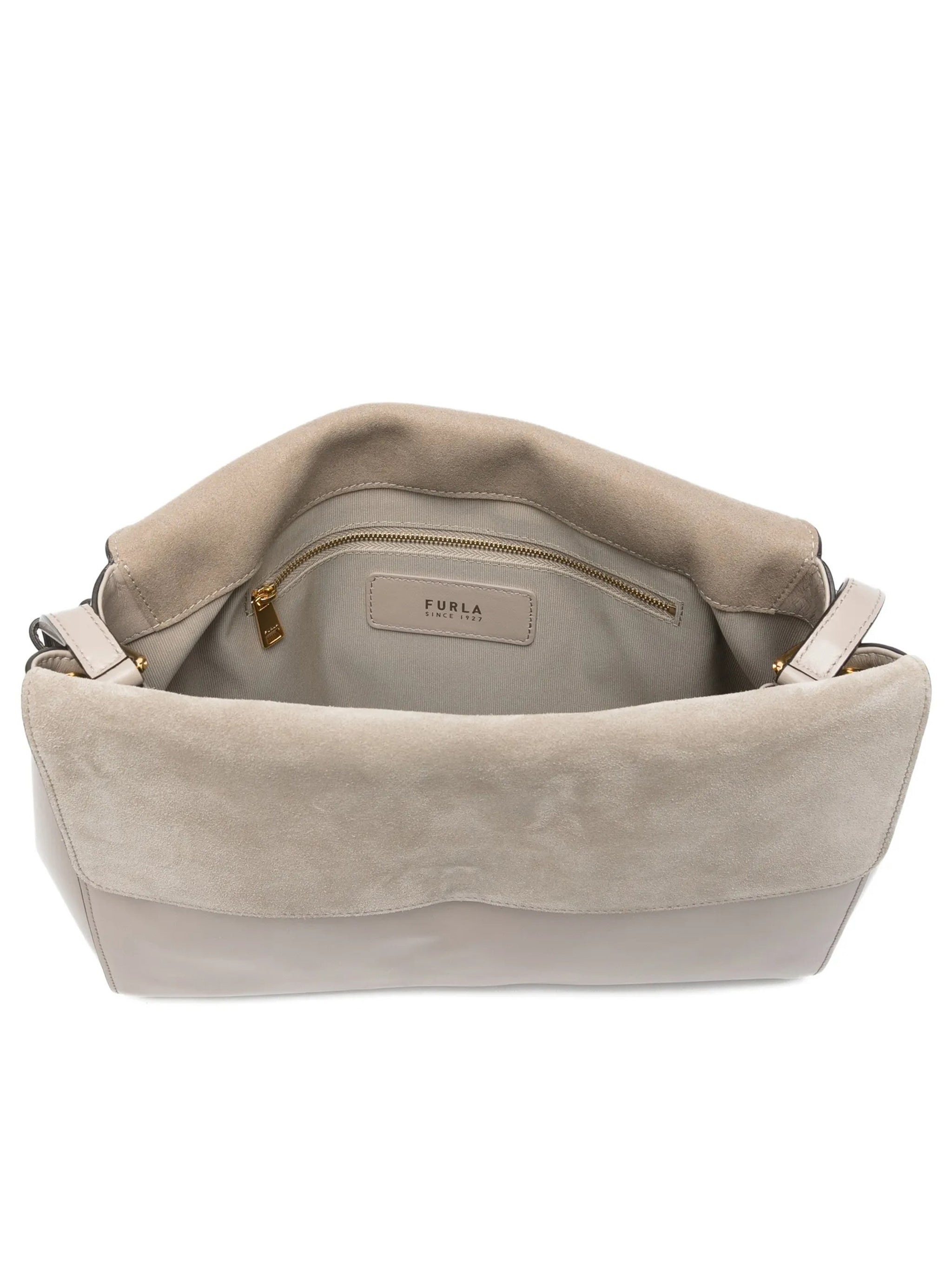Domus M Structured Neutral Leather Shoulder Bag