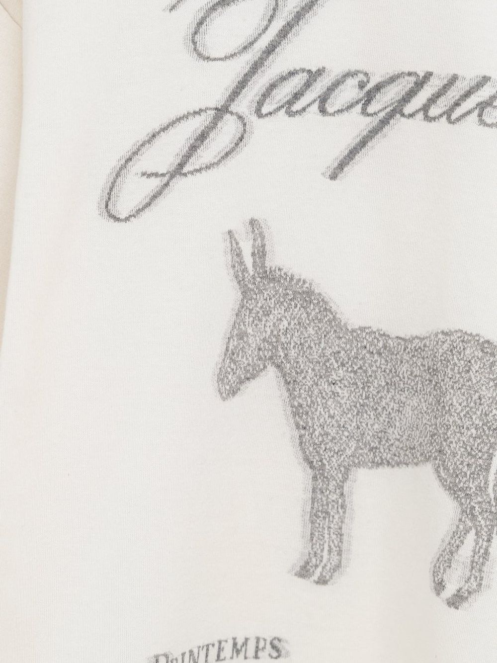 Graphic Jacquard White T-Shirt With Artistic Accents