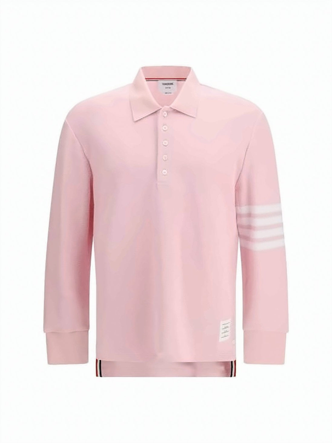 Textured Piqué Long Sleeve Polo Shirt