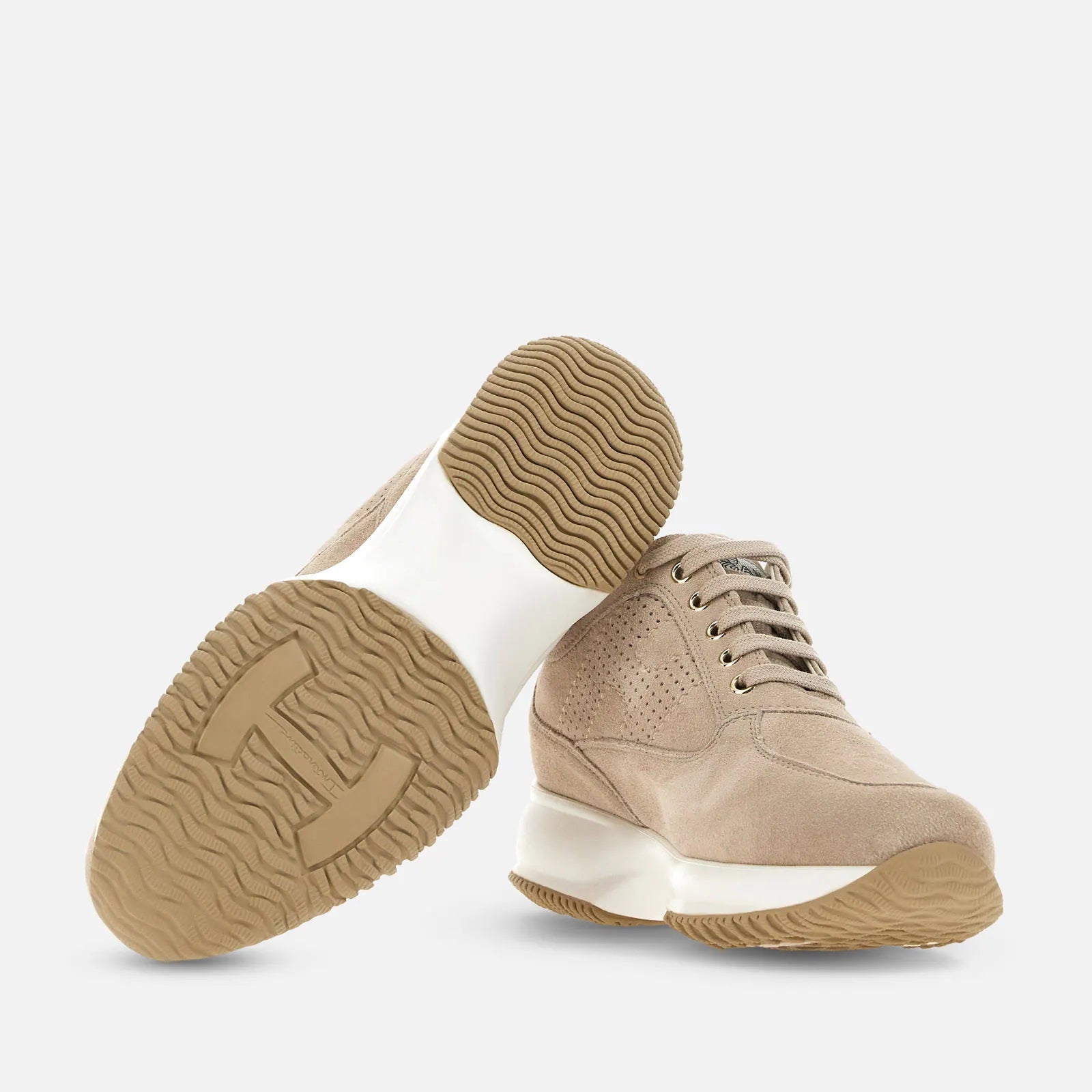 Interactive Perforated Lace-Up Sneakers in Goatskin