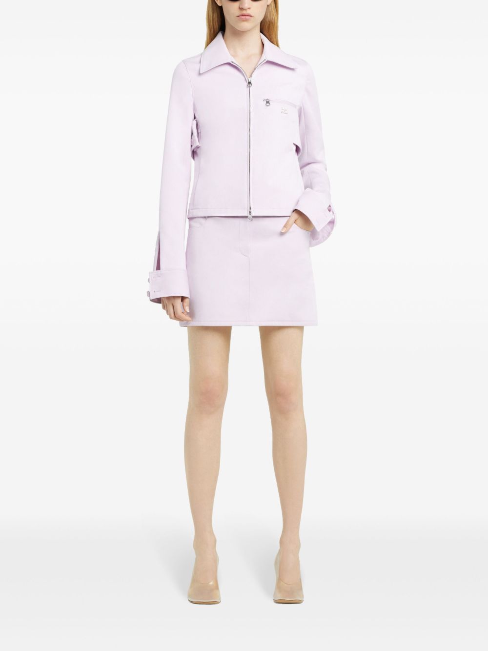 Cropped Jacket with Two-Way Zip