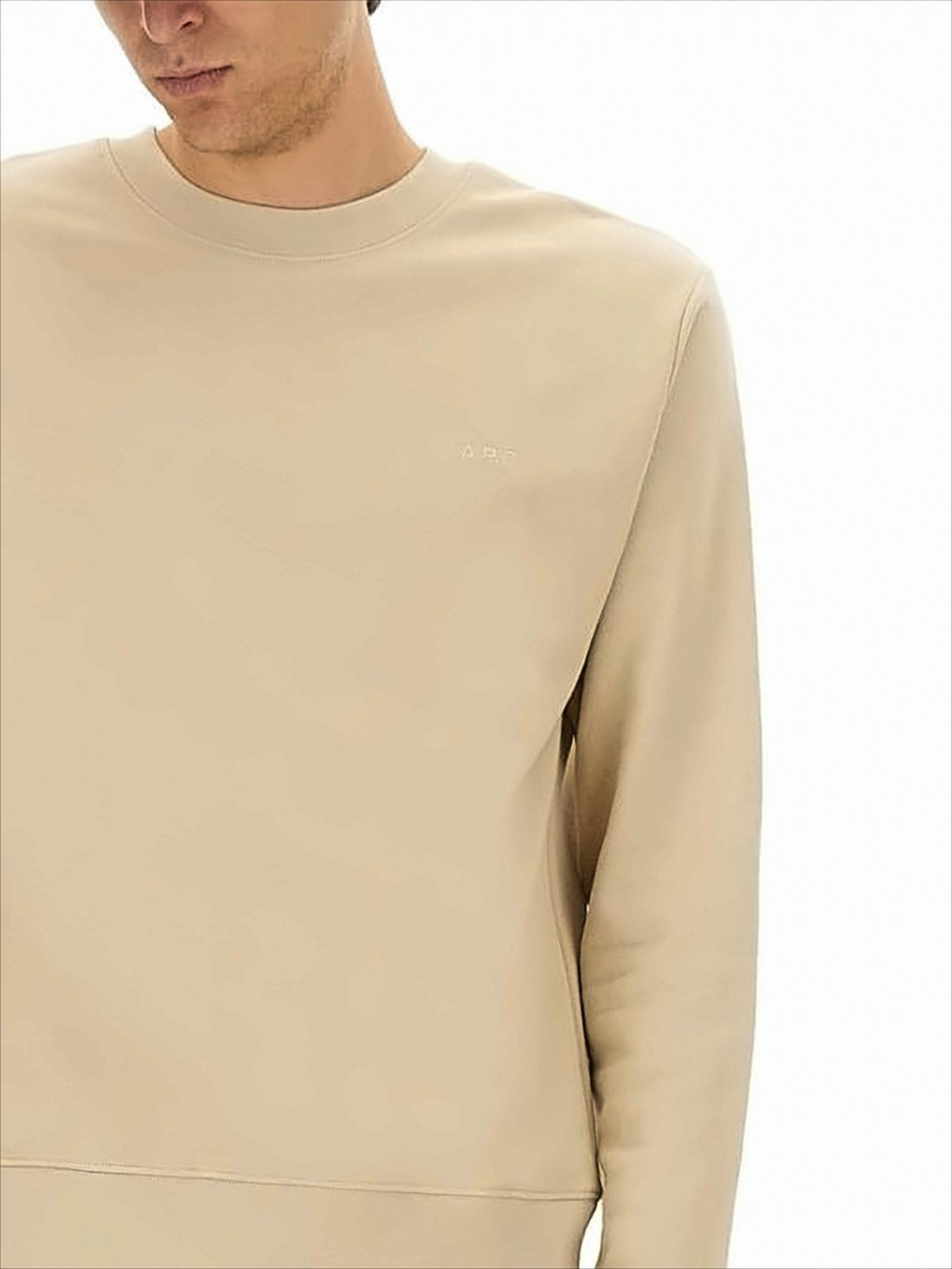 Relaxed-Fit Long-Sleeve Crewneck Sweatshirt with Tonal Embroidery