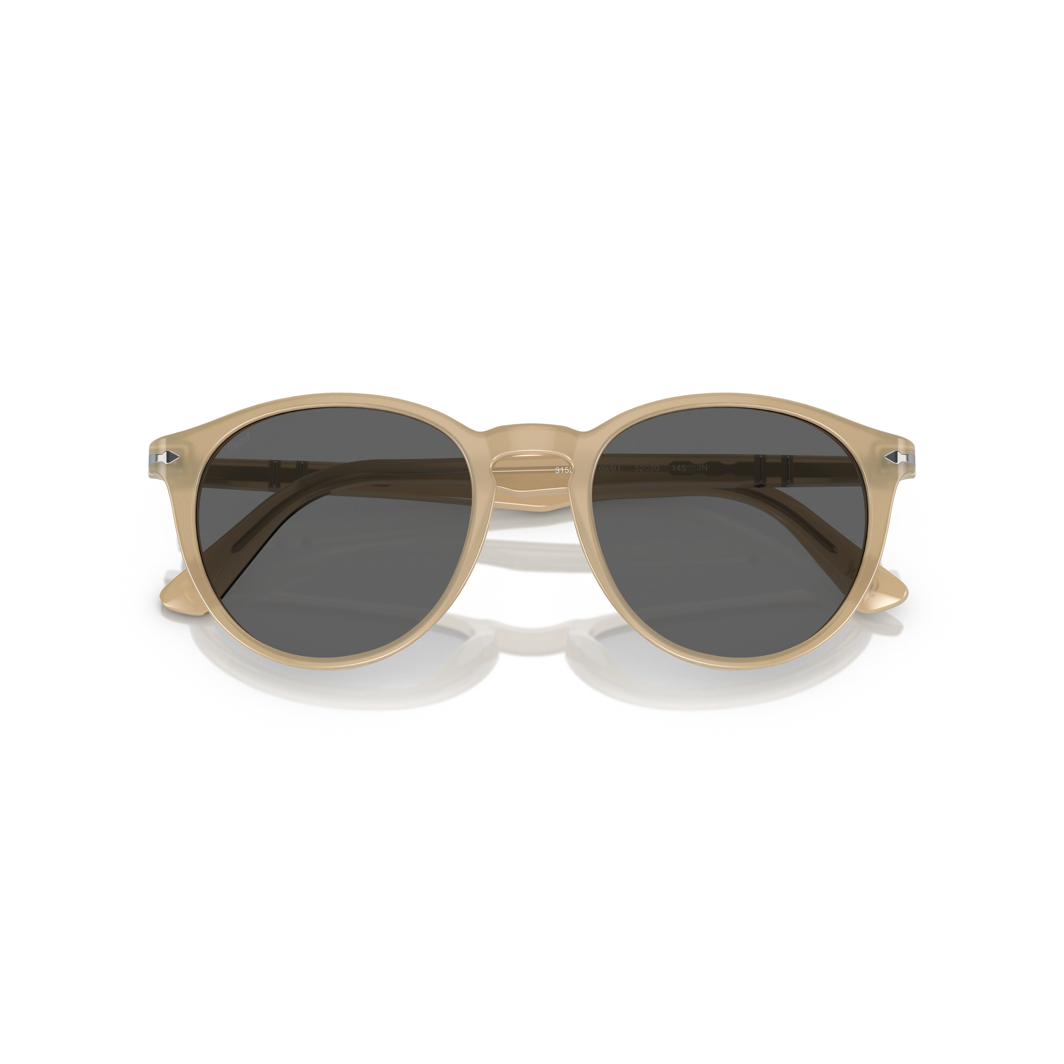 0po3152s Translucent Beige Acetate Sunglasses with Keyhole Bridge