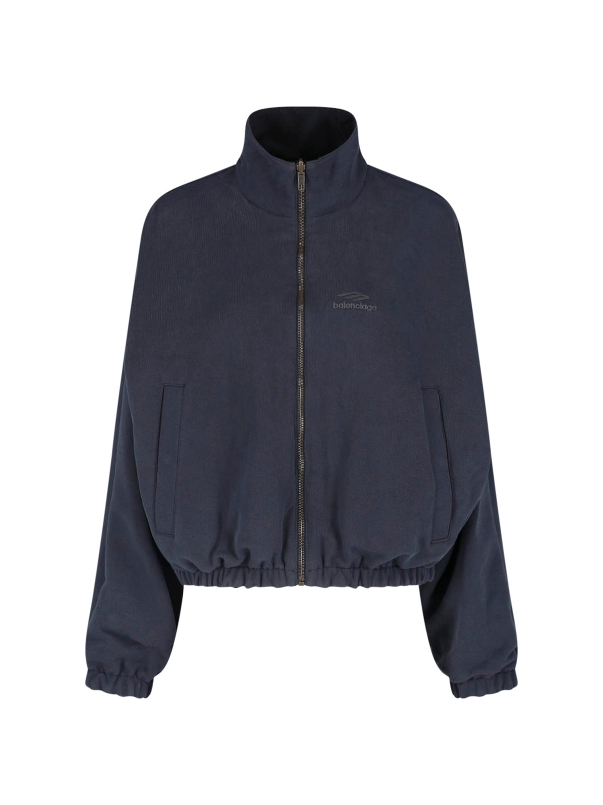 Black High Collar Sporty Jacket