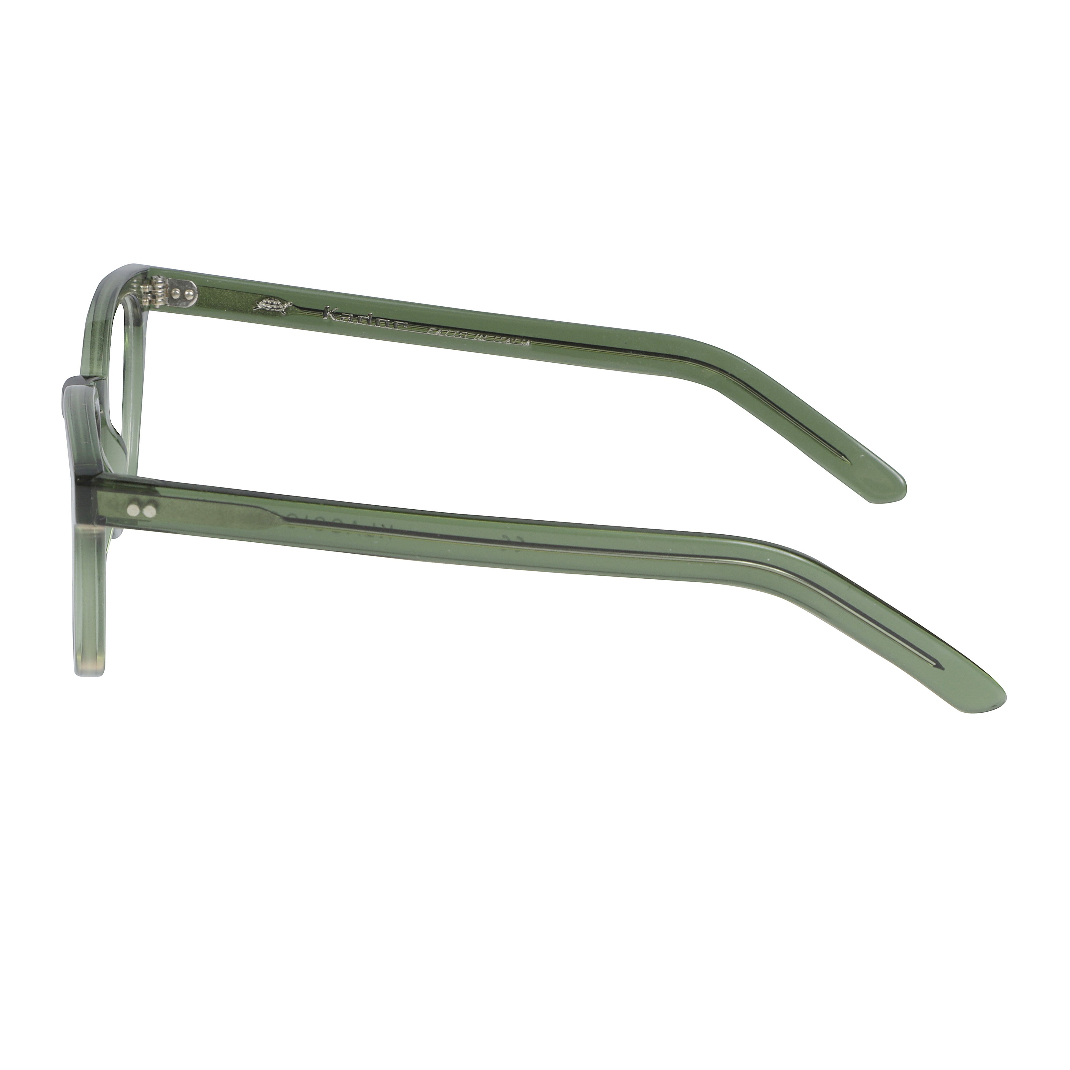 Klassiko Translucent Green Square Frame Eyeglasses with Metallic Rivets