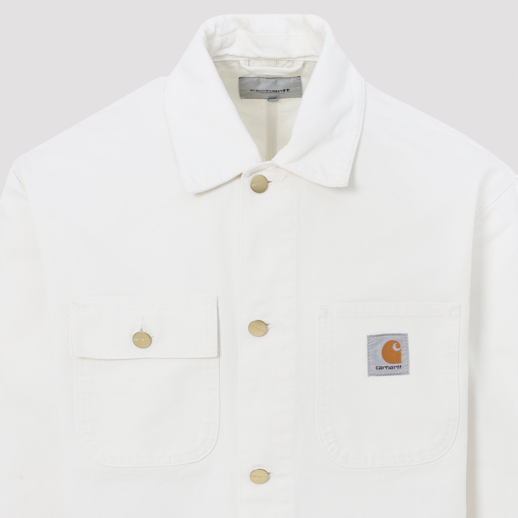 White Cotton Jacket With And Functional Pockets