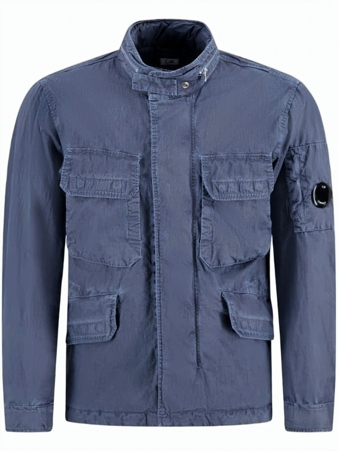 Structured High-Collar Jacket with Flap Pockets