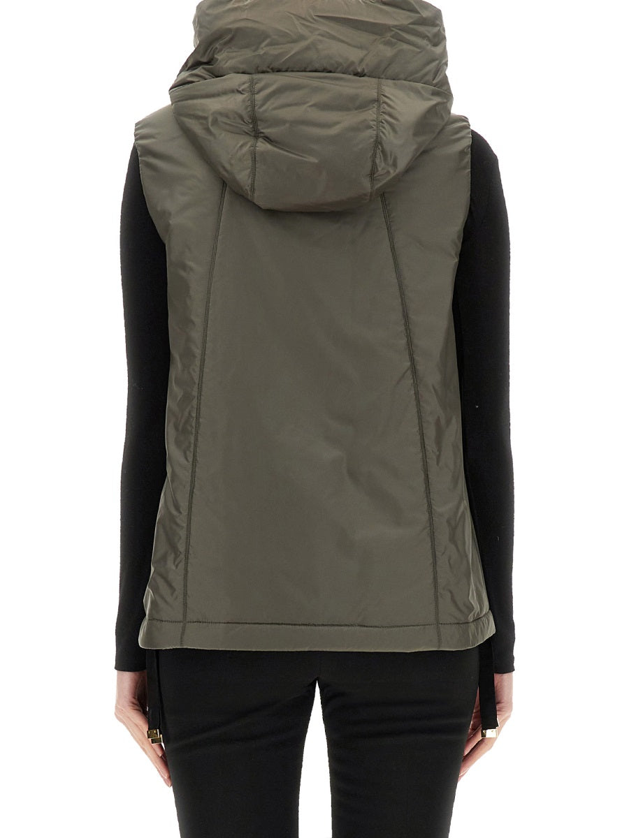 Smooth Waterproof Vest With Hood And Zipper Closure