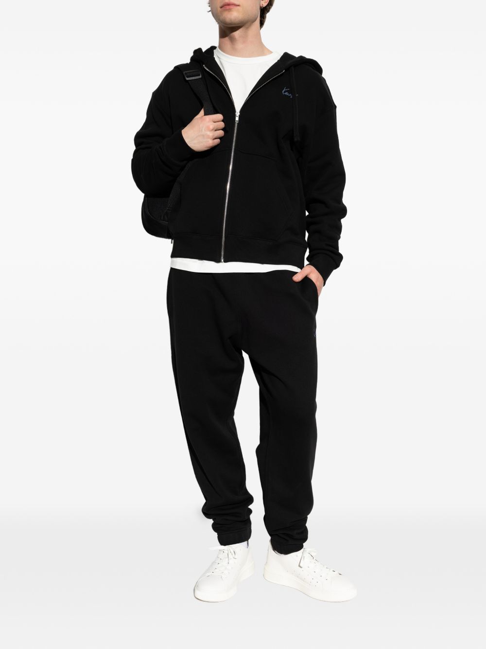 Black Round Neck Logo Knit Sweater