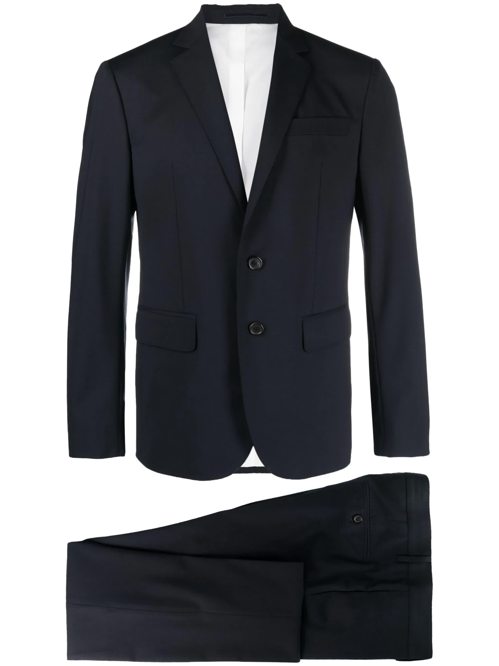 Tailored Black Two-Piece Cotton Suit