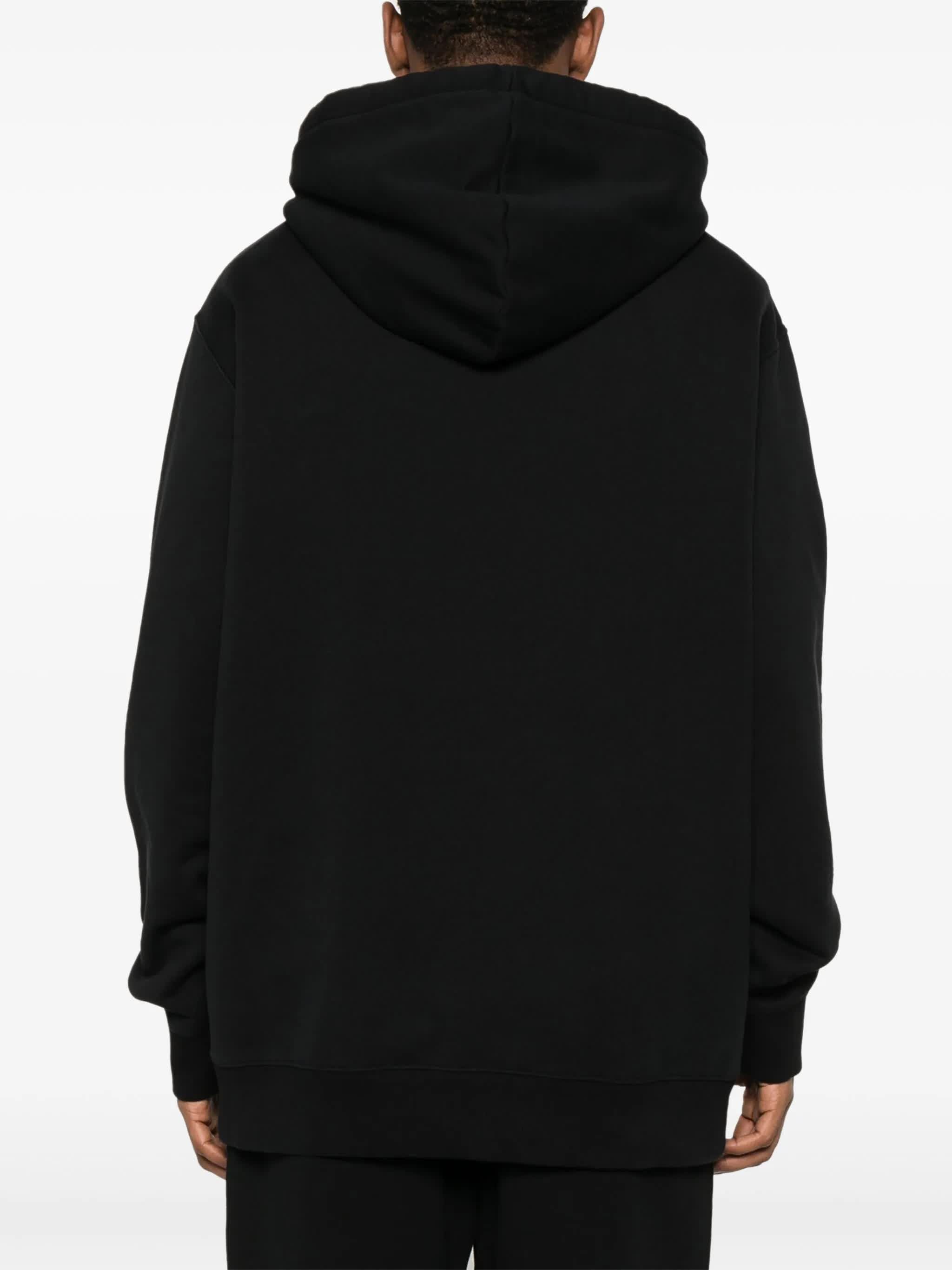 Black Patch Relaxed Fit Cotton Hoodie