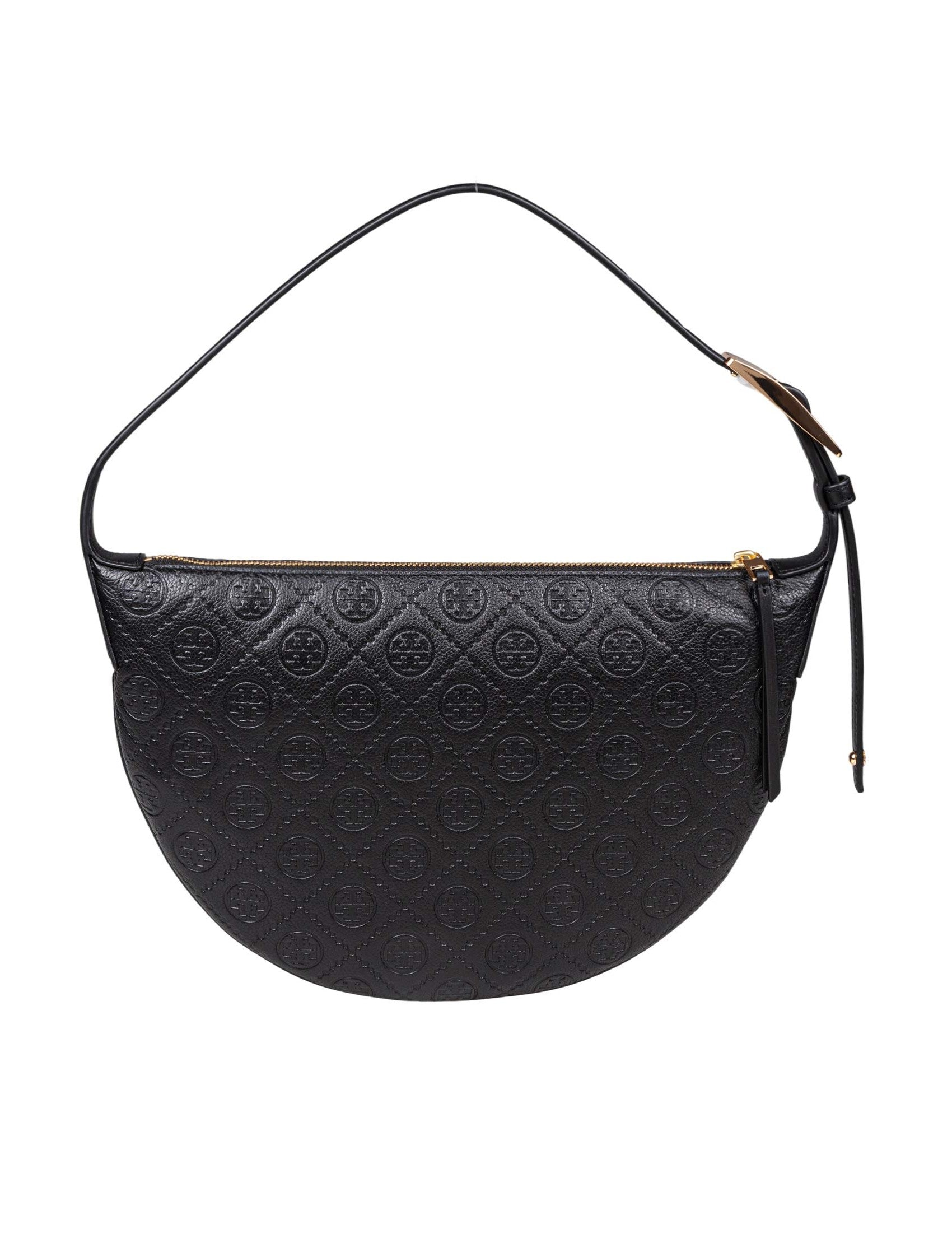 Monogram Leather Balloon Shoulder Bag, Black