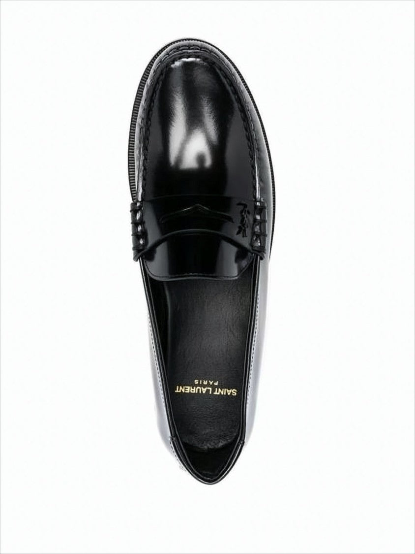 Polished Calf Leather Loafer with Classic Penny Strap
