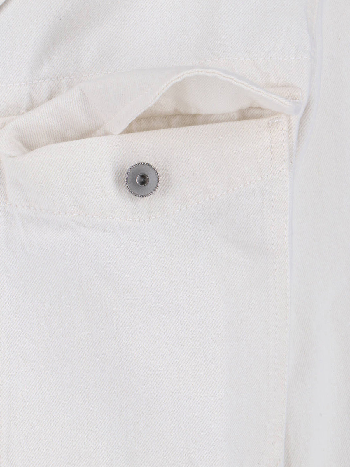 White Cropped Trucker Cotton Jacket