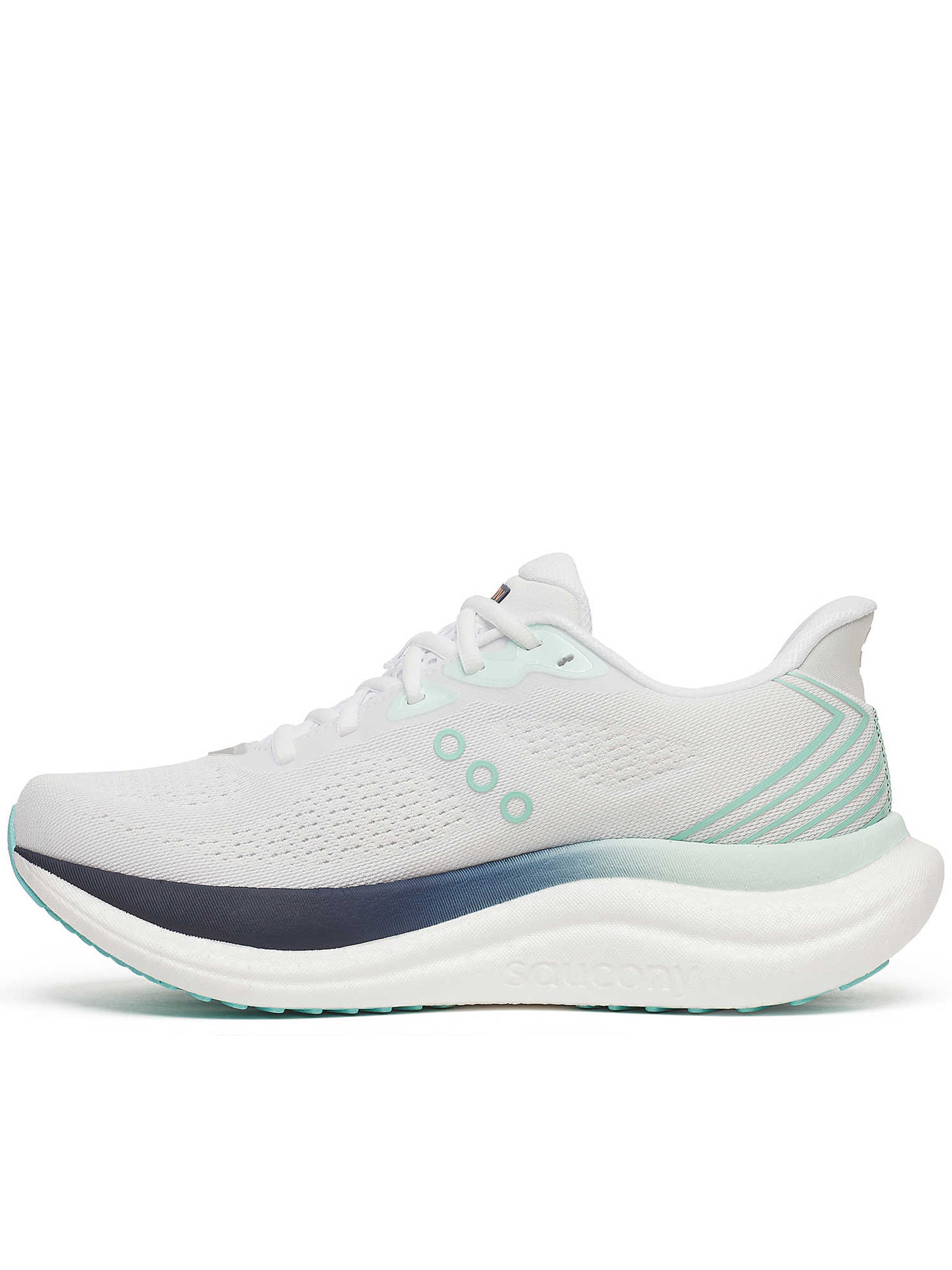 Dynamic White and Mint Running Sneakers