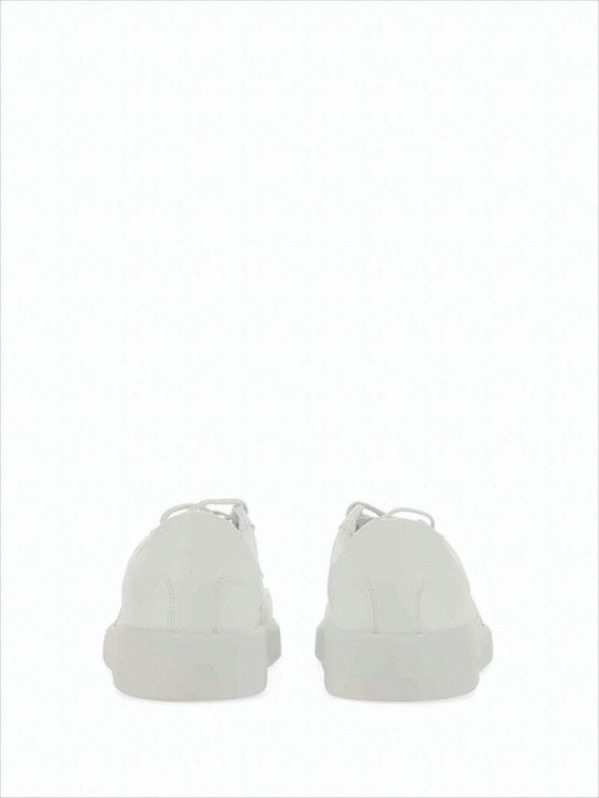 White Low-Top Sneakers with Lace-Up Front