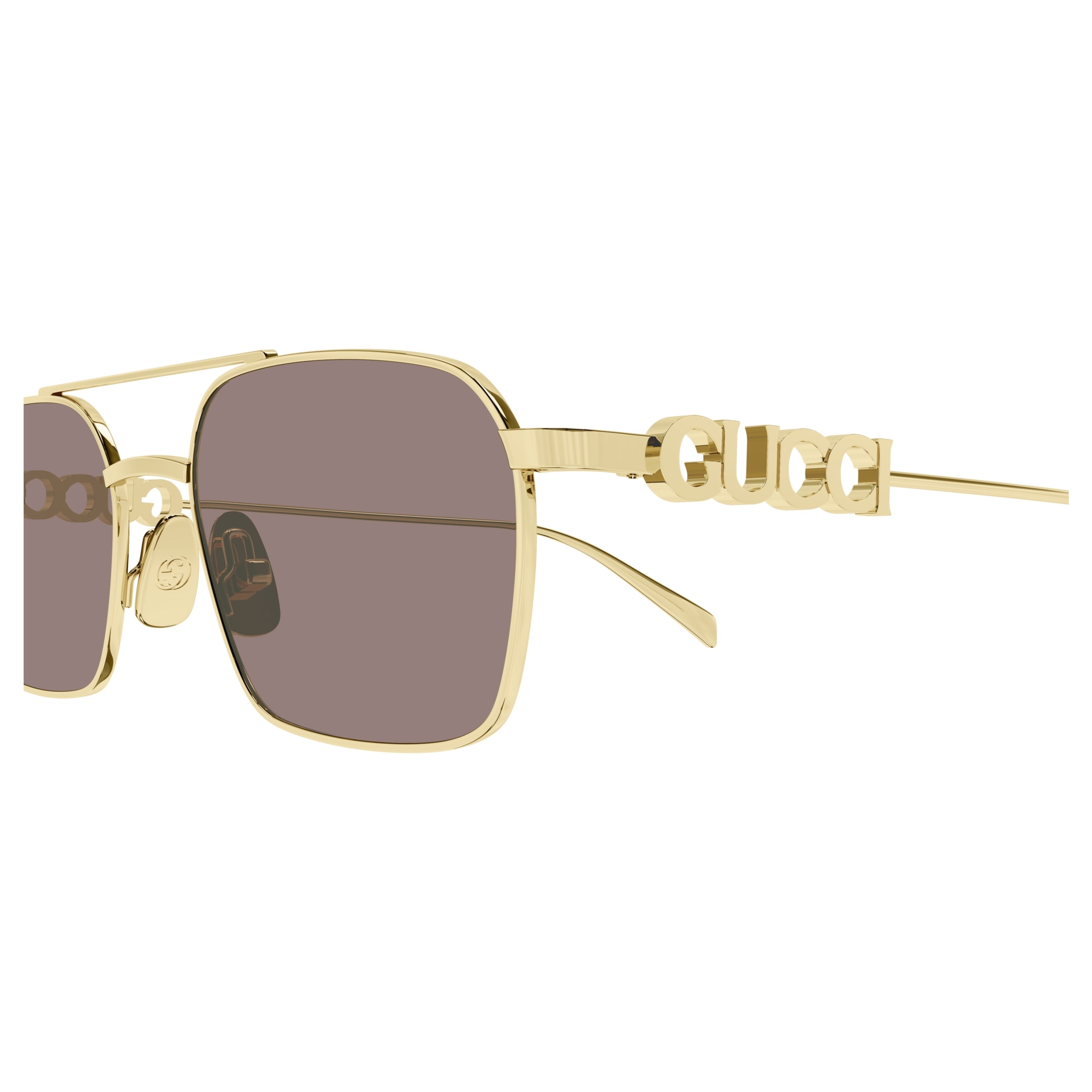 Gg1804s Rectangular Gold Metal Sunglasses