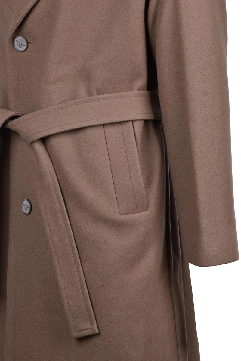 Mid-Length Brown Wool-Blend Hevo Coat