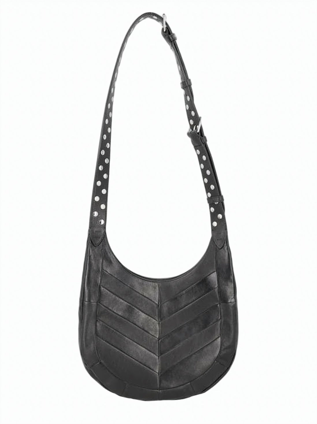 Chevron-Patterned Nappa Leather Shoulder Bag