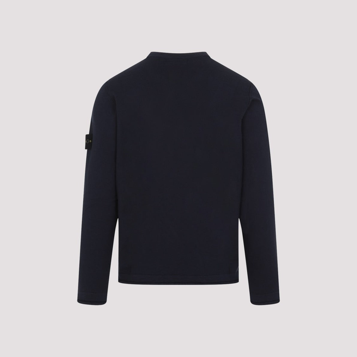 Blue Crew Neck Sweater With Logo Patch