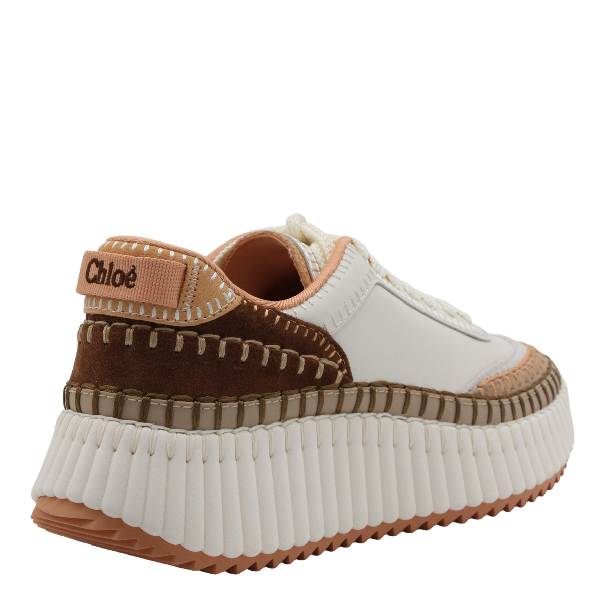 White Sneakers with Textured Accents