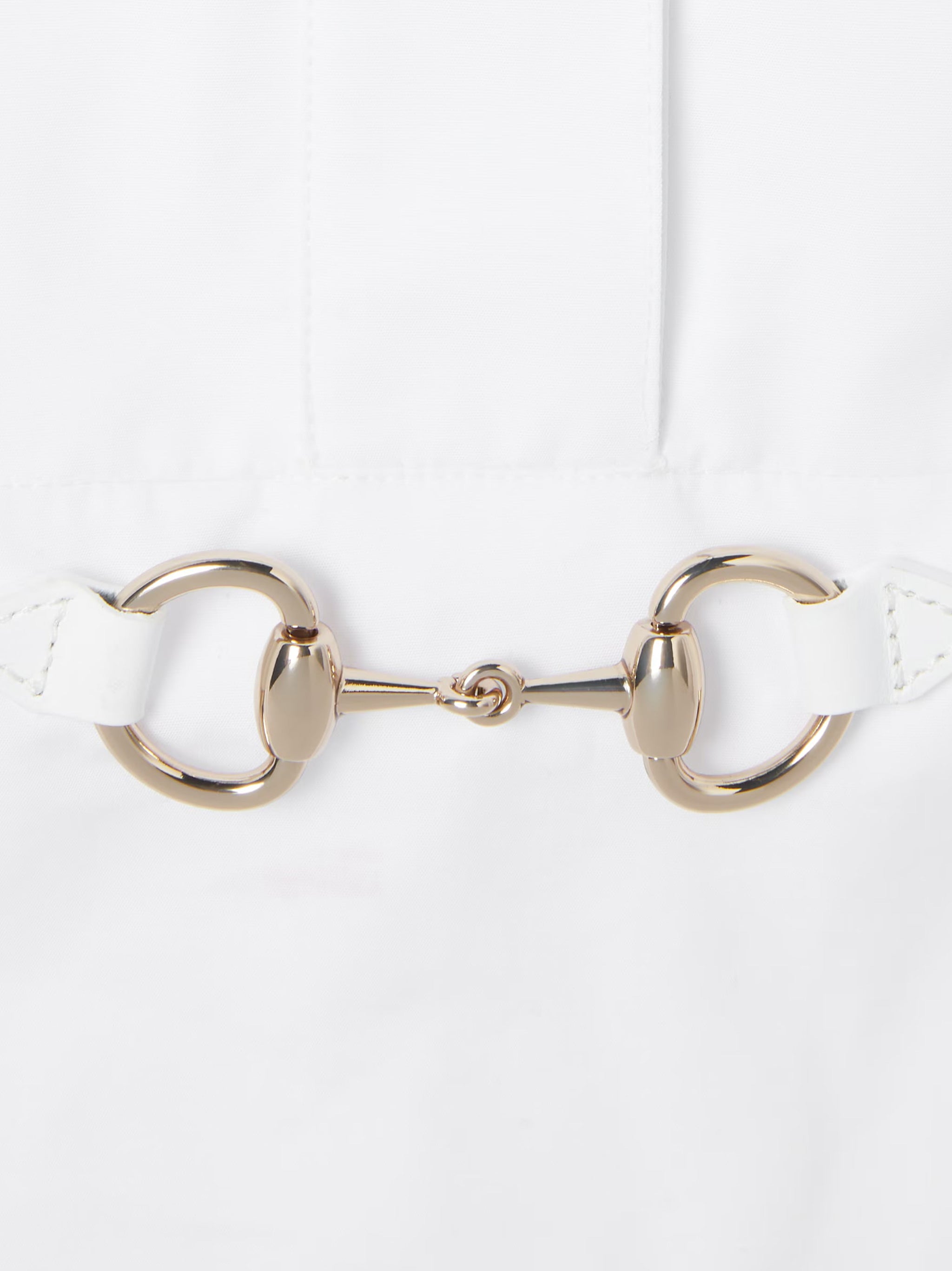 White Cotton Poplin Tie Ribbon Shirt