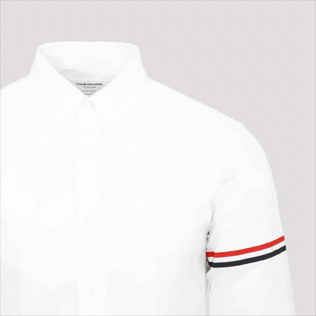 Long-Sleeve Cotton Shirt with Striped Accents