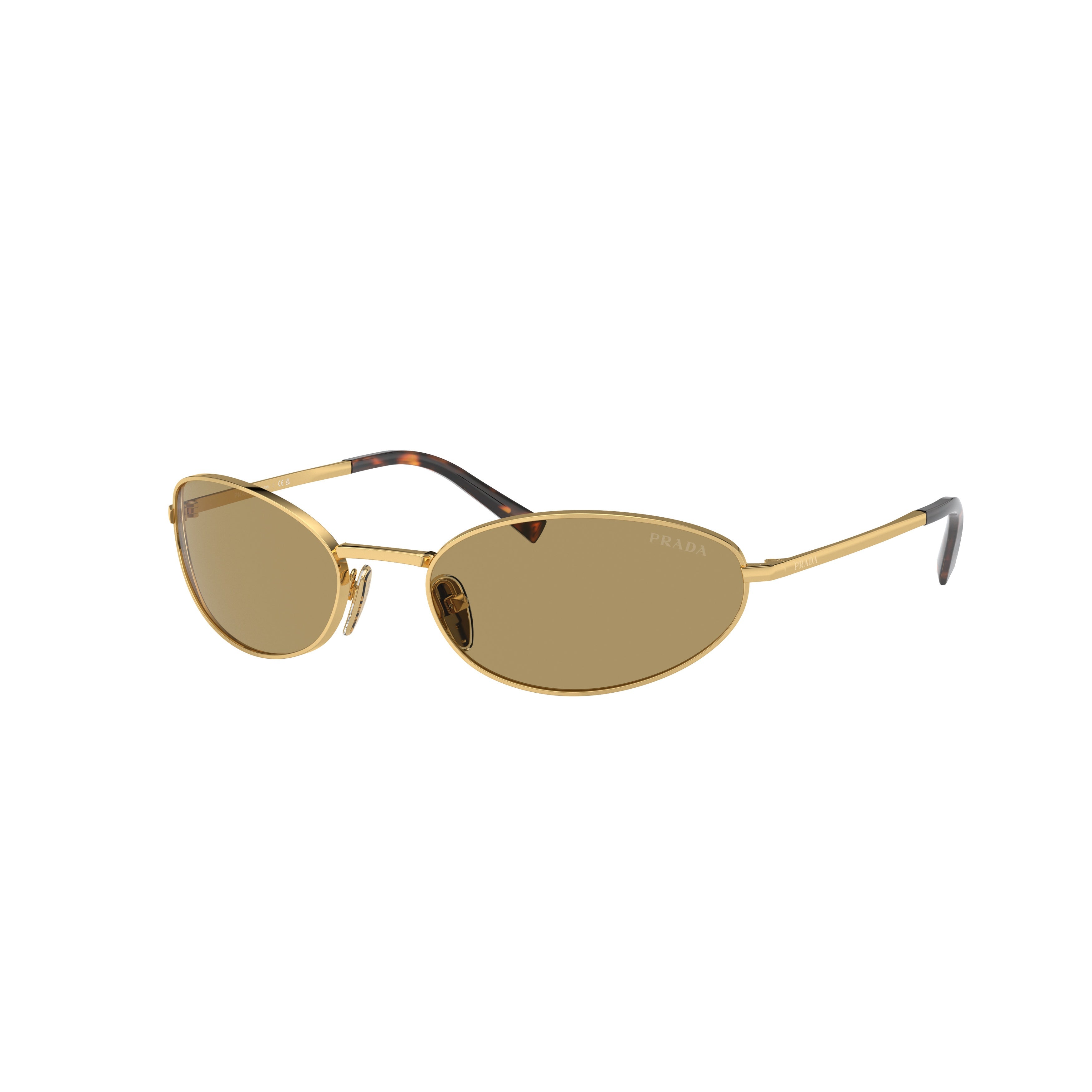 0pr A59s Oval Gold-Toned Metal Frame Sunglasses