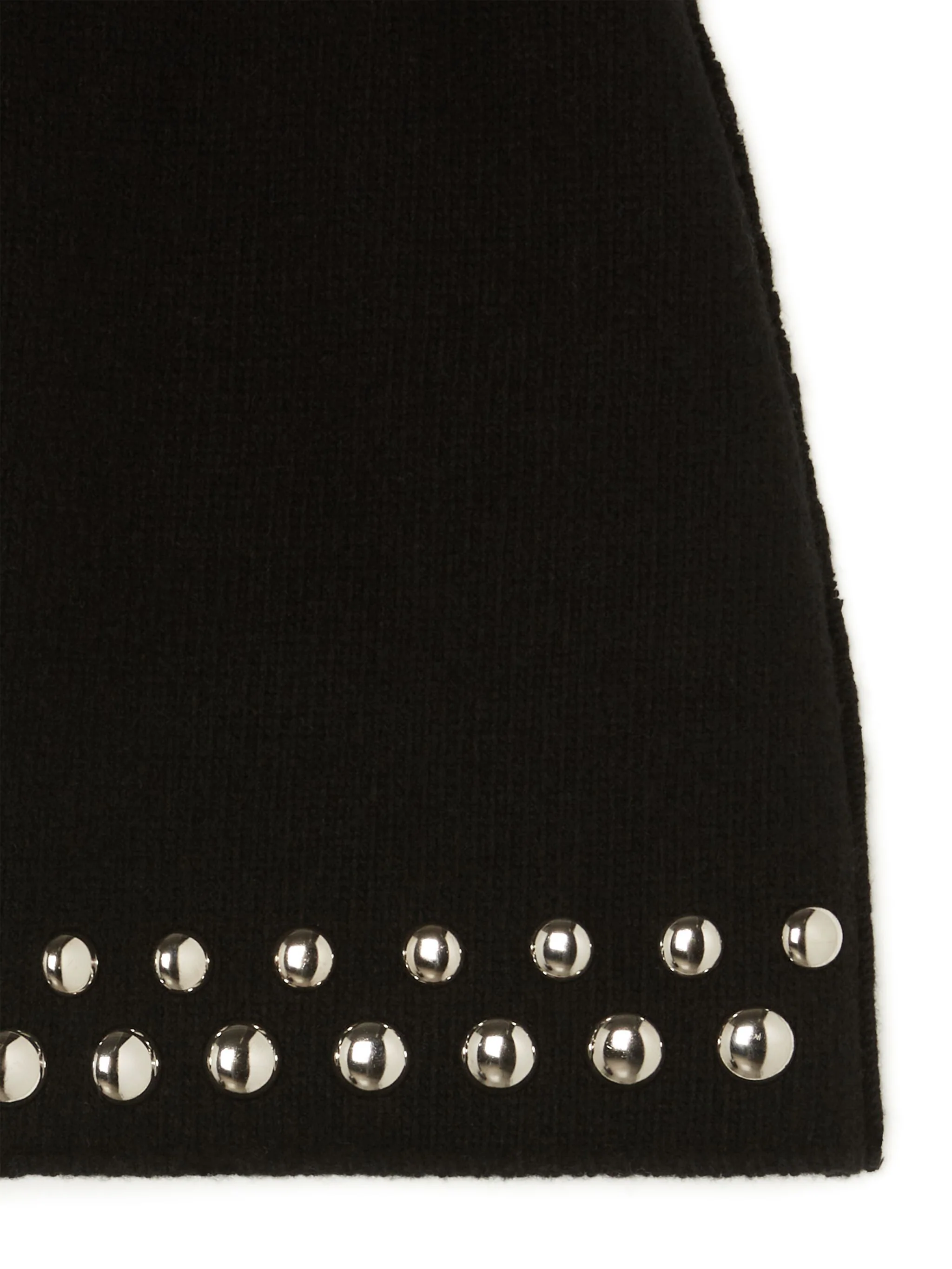 Black Love And Studs Wool Mini Skirt
