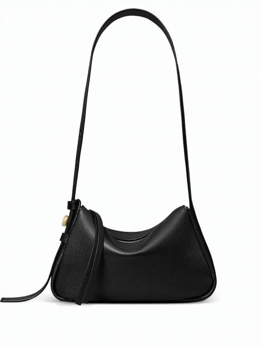 Brown Textured Cow Leather Keyhole Shoulder Bag
