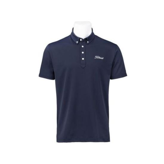 Fitted Short-Sleeve Polo Shirt with Buttoned Collar and Embroidered Logo