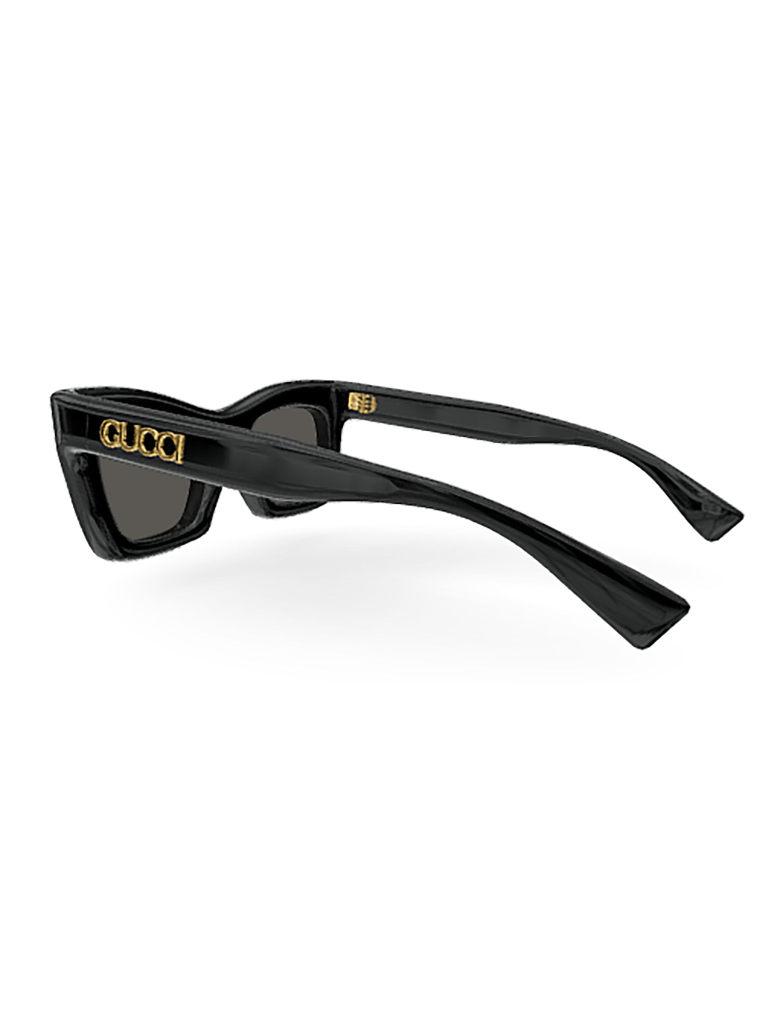 Angular Black Frame Sunglasses with Glossy Finish