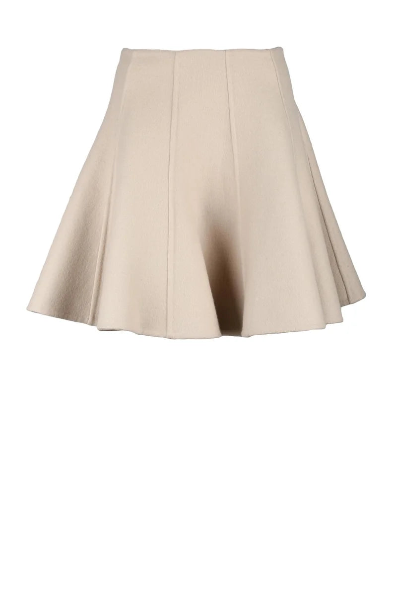 Flared Skirt Virgin Wool - Beige
