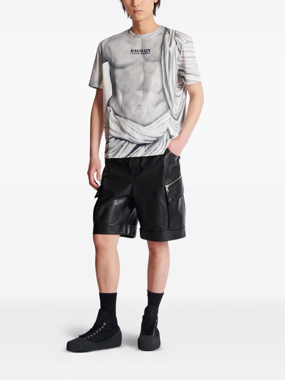 Art-Inspired Short-Sleeved T-Shirt with Graphic Print