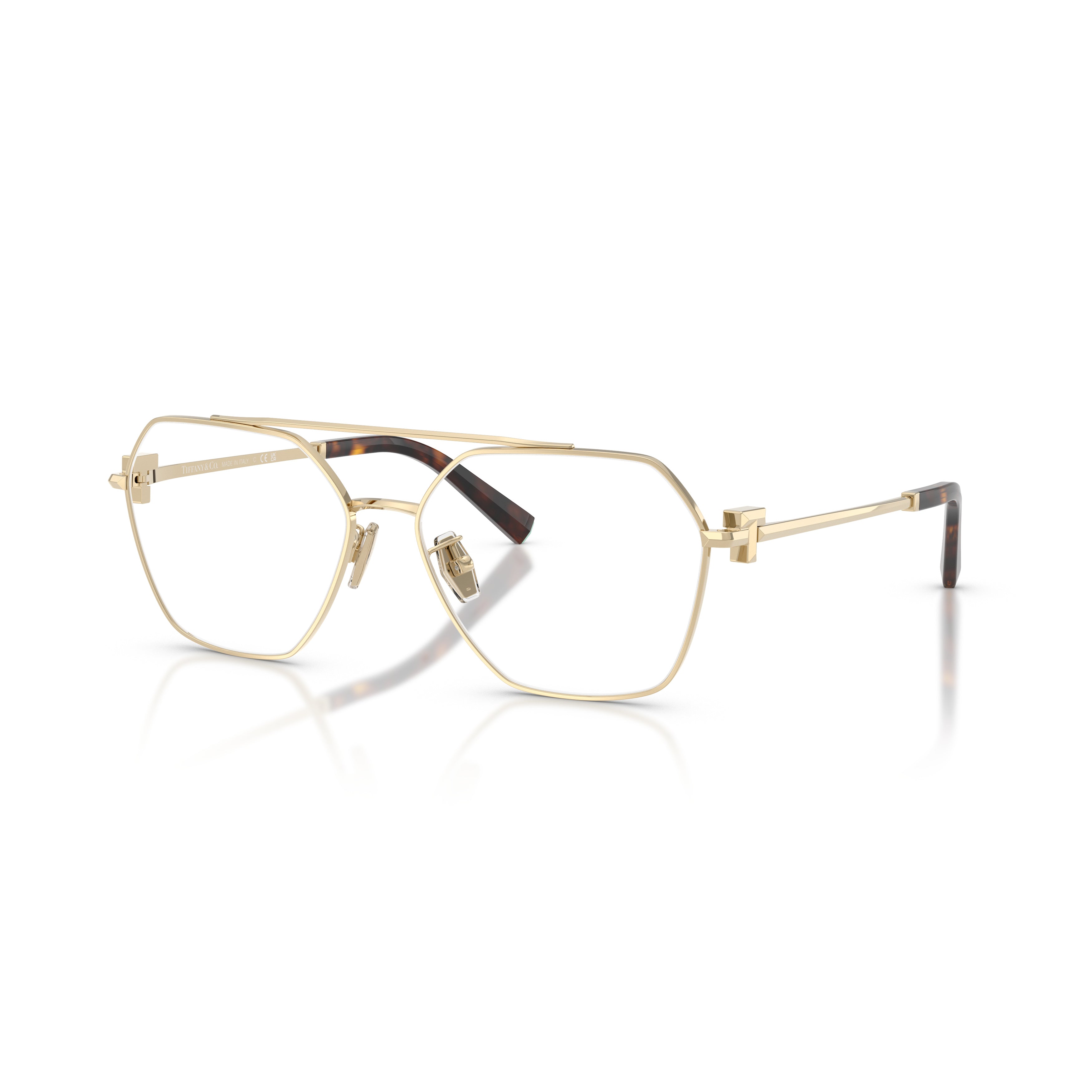 Geometric Metal Sunglasses With Tortoiseshell Tips