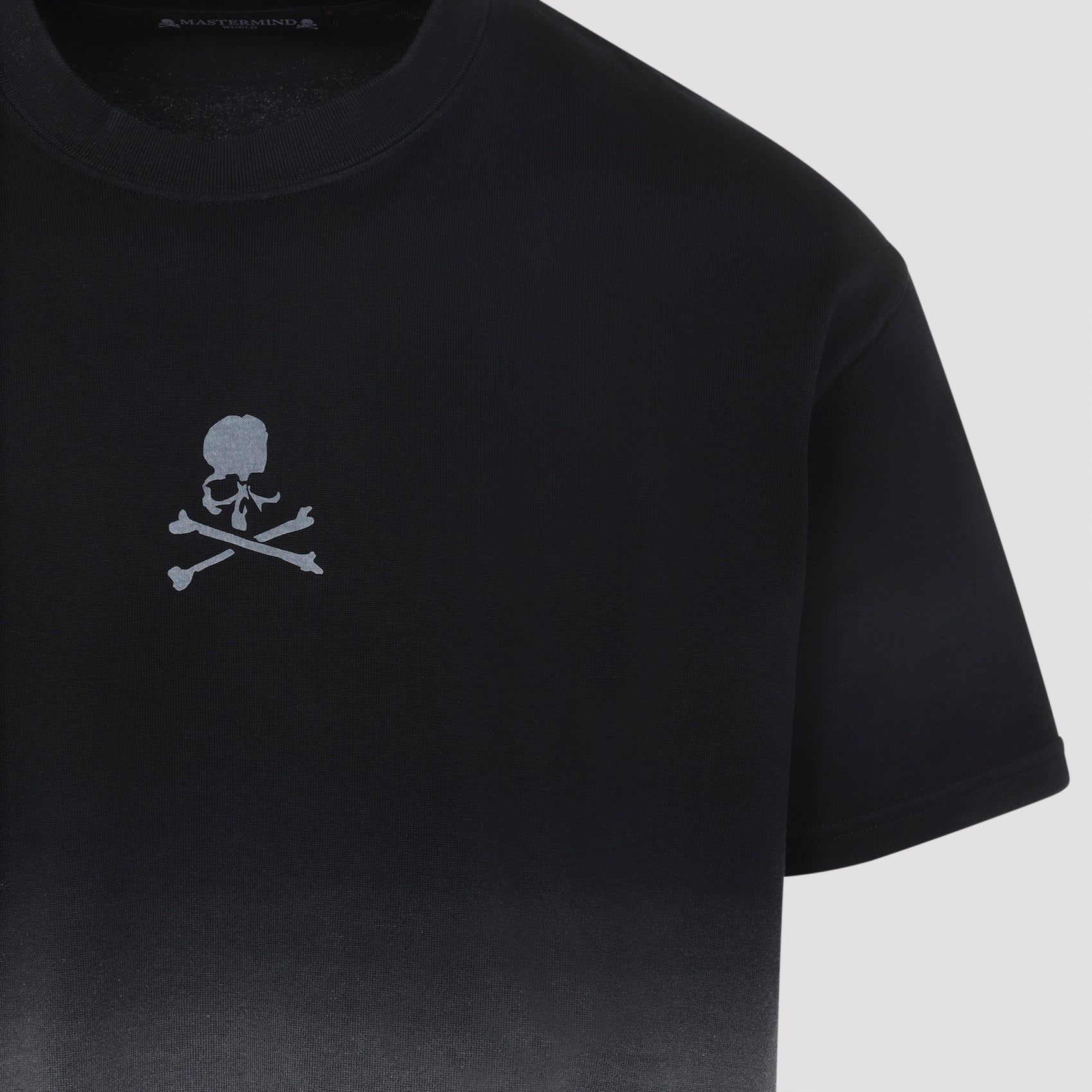 Gradient Design T-Shirt with Skull Emblem