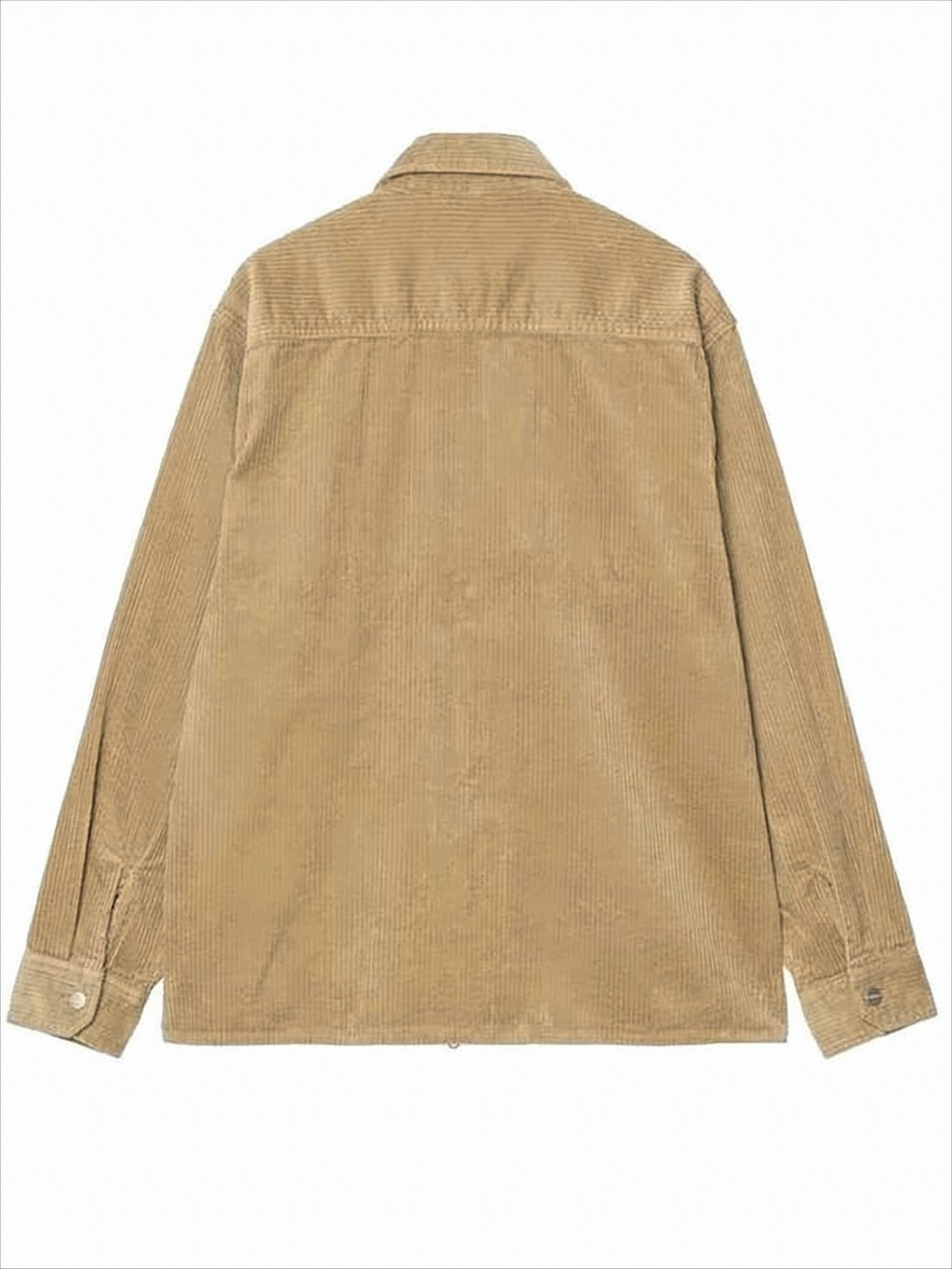Brown Corduroy Jacket with Front Zipper Closure